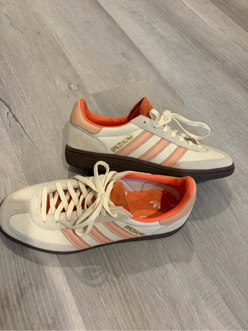 adidas spezial Cream and Peach Low-Top Sneakers